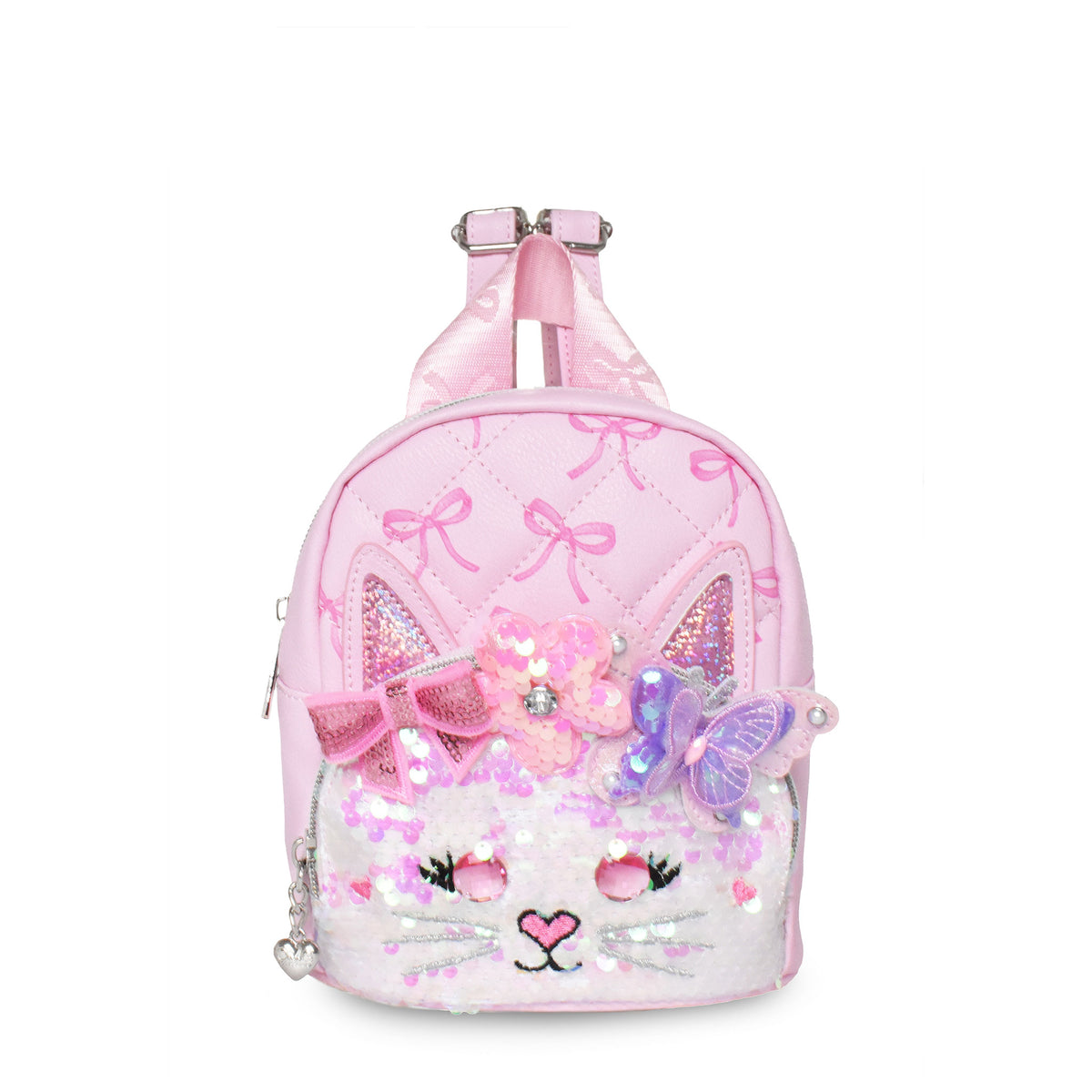 Miss Bella Kitty Sequins Micro Mini Backpack with Rhinestone Eyes – OMG Accessories