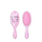 Front & back view of a star printed kitty hairbrush 