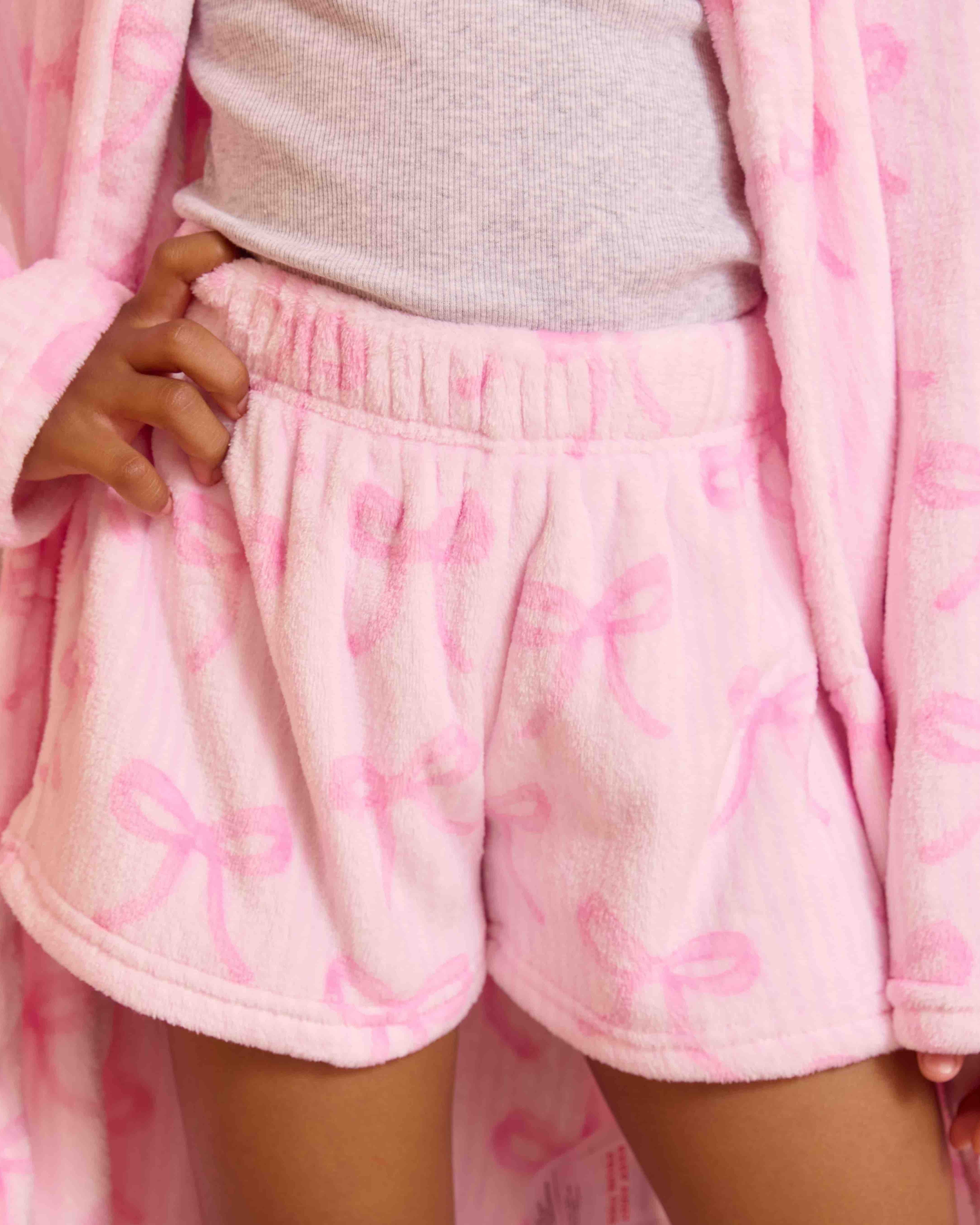 Striped Bow Printed Cozy Pajama Shorts – OMG Accessories
