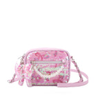 Pink Bow Print Sequins Crossbody bag with a pearl chain puller and sequins bow detachable bag charm