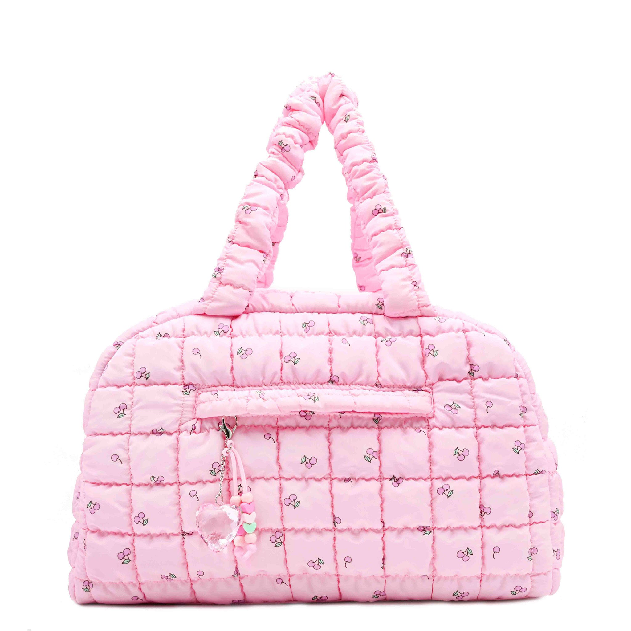 Quilted Scrunchies Cherry Printed Medium Duffle Bag – OMG