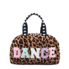 leopard print plush 'DANCE' medium sized duffle bag
