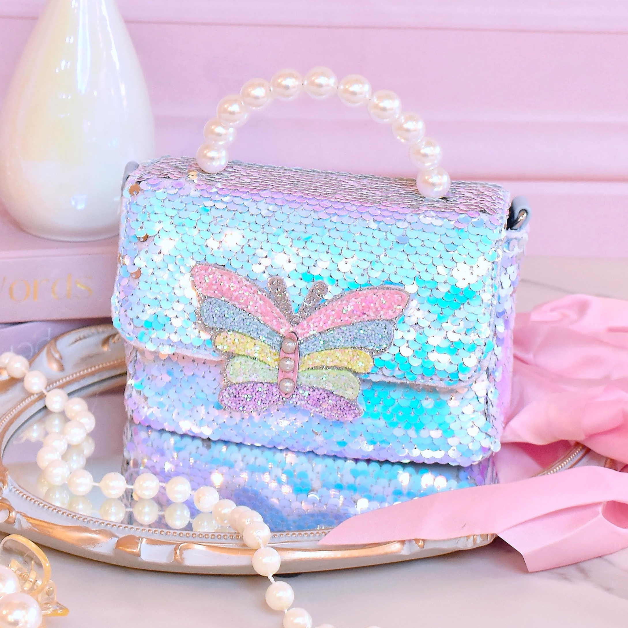 Blue Sequins Mini Bag