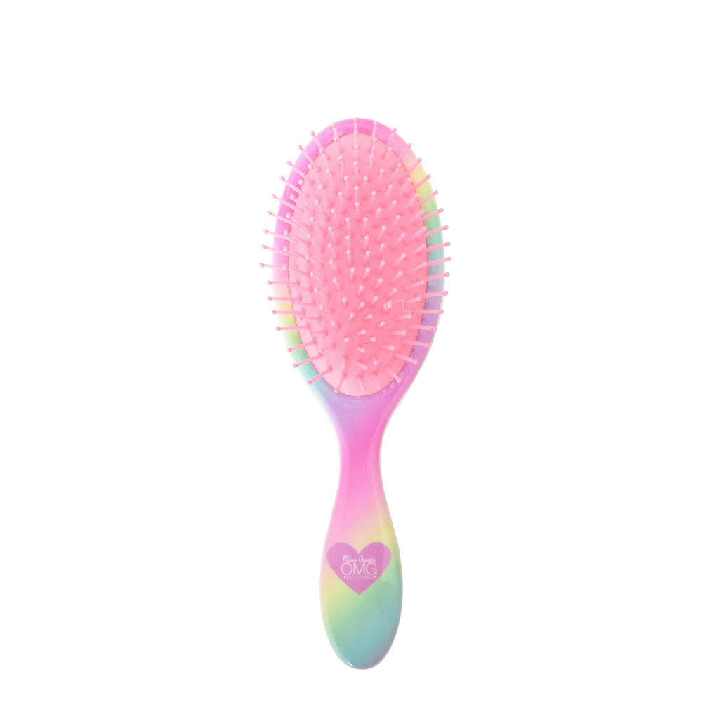 Back view of Miss Gwen unicorn ombre-printed round hairbrush