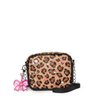 Leopard print handbag with embellishments with a bow charm 