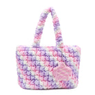 front view of an ombre quilted large tote with star coin purse