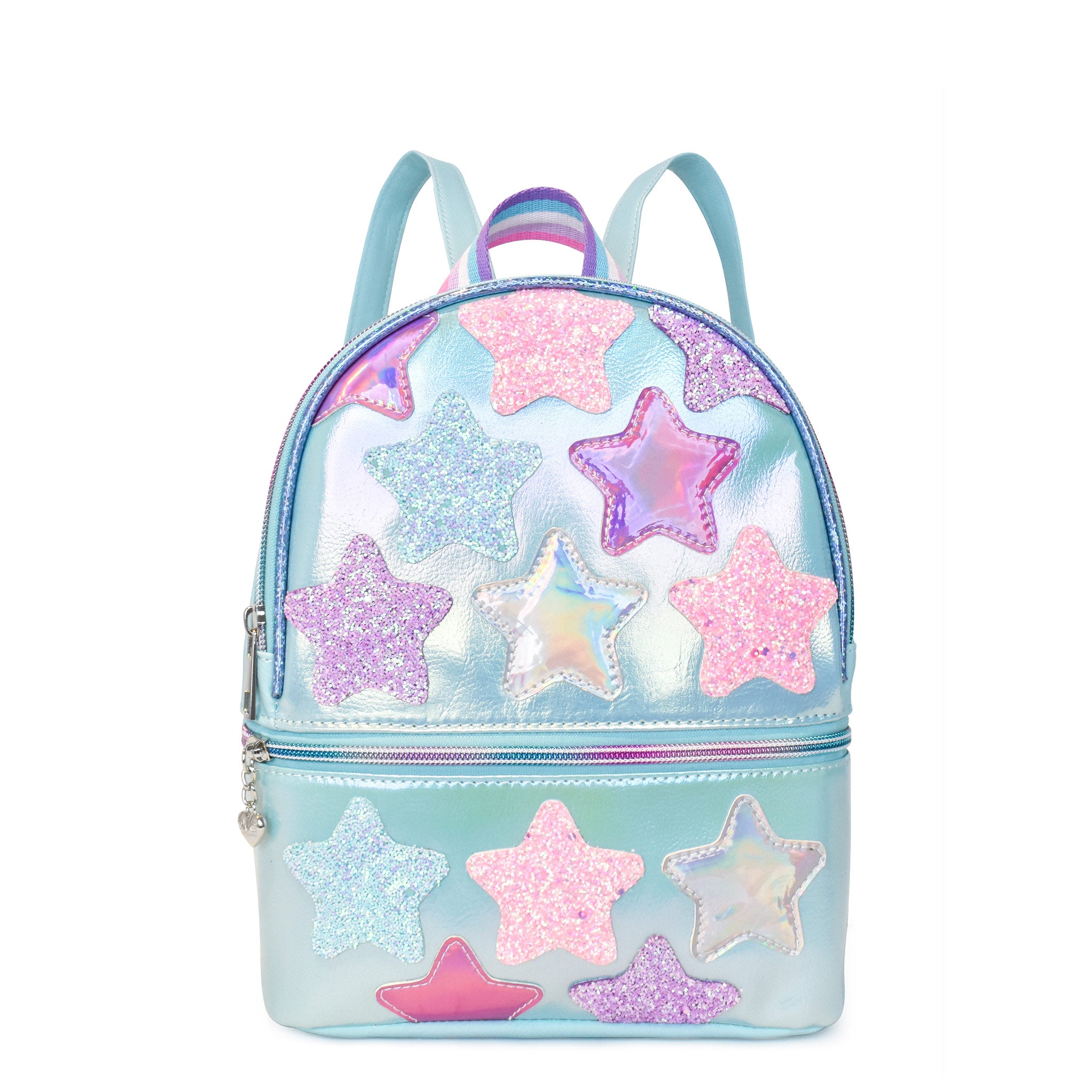 Blue fashion and pink backpack