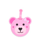 front view of  a silicon teddy luggage tag